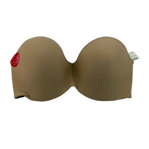 *New Lilyette Strapless Bra womens 38D Beige Maidenform Stays In Place